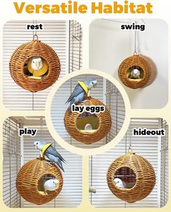 Nid en acier pour cage, hamac pour petits oiseaux, nid pour pondre des œufs, endroit pour dormir, maisonnette pour perruche, canari, budgerigar - Product Image 6