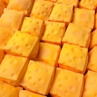 Vente en gros : Jouet anti-stress géant en TPR à remontée lente, cube à presser en forme de fromage, 12 cm, jouet souple géant en forme de fromage