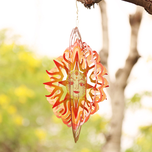 ของตกแต่งสวนกลางแจ้งรูปพระอาทิตย์ 3 มิติ ทำจากโลหะ สีสันสดใส แบบแขวน - Product Image 3