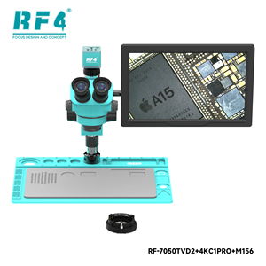 Tête de <span class=keywords><strong>microscope</strong></span> trinoculaire stéréo RF4 RF7050TV pour réparation de PCB BGA mobiles, grossissement 7-50x, portée de travail 100 mm, indice de protection IP53, certifié CE, mise au point manuelle - Product Image 4