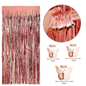 Suministros de Decoración para Fiesta de <span class=keywords><strong>Cumpleaños</strong></span>, Set de Globos Azul Marino y Oro Rosa, Mariposas y Borlas - Product Image 6