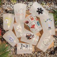 Gobelets en plastique givré personnalisés - Gobelets jetables en PET pour boissons froides, 12 oz et 16 oz, adaptés aux mariages et aux réunions