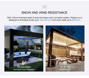 Pergola Bioclimatique Snow Turkey, auvent en aluminium, pergola à lames orientables motorisées en aluminium - Product Image 5