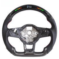Volant Sport LED en Fibre de Carbone pour Volkswagen Golf GTI MK7.5, Jetta et Passat, Compatible avec les Modèles VW, Ailes de Voiture en Fibre de Carbone