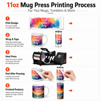 Presse à chaud manuelle pour tasses de sublimation 11 oz, machine d'impression pour tasses à café latte, machine de transfert à chaud