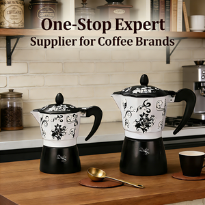 Kingze OEM Cafetière en aluminium pour cuisinière personnalisée 1 3 6 tasses Pot Moka Espresso italien <span class=keywords><strong>vintage</strong></span> - Product Image 2