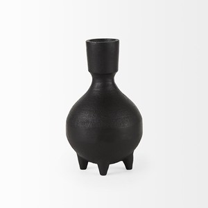 HMS 7 \ "vaso tondo in ceramica nera elegante in porcellana per decorazioni per la casa - Product Image 3