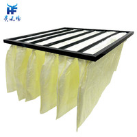 Filtre à sac F8 personnalisé 495*595*400 à prix de gros pour aéroports et gares, avec cadre en plastique pour filtration d'air à grand volume