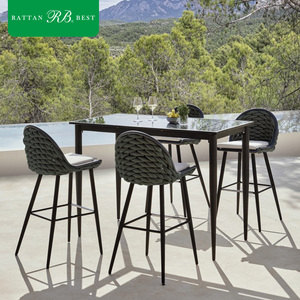 Ensemble de chaises et de tables de <span class=keywords><strong>bar</strong></span> en <span class=keywords><strong>terrasse</strong></span> pour restaurant café en aluminium moderne personnalisé pour l'extérieur pour les fêtes et événements - Product Image 1