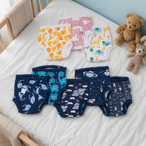 Pañales de Entrenamiento para Bebés, de Algodón Suave y Absorbente, Reutilizables, con Capas Anti-Fugas y Lindos Estampados de Dibujos Animados - Product Image 1