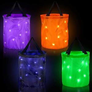 Nuevo y en Oferta: Cesta de Halloween con Luces LED, Cesta de Calabazas que Brilla en la Oscuridad, Bolsa de Regalo para Dulces de Halloween, Decoración para Fiestas - Product Image 2
