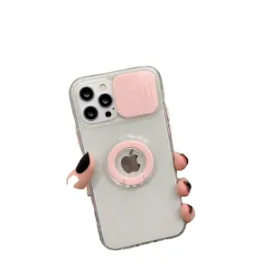 Хит продаж Чехол для мобильного телефона для iPhone 13 14 Pro Max XR XS X SE 2020 7 8 плюс модного цвета конфеты ясно с защитой от повреждений и кольцом с подставкой для задней панели