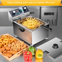 Friteuse électrique professionnelle HUAZE 13L/13.7QT en acier inoxydable avec panier, contrôle de la température, minuteur, 1800W, 120V, garantie 1 an