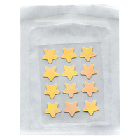 Patchs anti-acné holographiques en forme d'étoile, 12 pièces, feuille de stickers pour boutons scintillants arc-en-ciel, traitement hydrocolloïde multicolore
