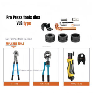 Стандарт США Pro пресс VUS 1/2 "1" гофрированная медная труба фитинг из нержавеющей стали HVAC Гидравлические инструменты с приводом от двигателя - Product Image 5