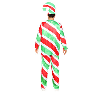 Disfraz de Duende Navideño Candy Cane para Adultos, Unisex, Traje para Fiesta Navideña, Material de Poliéster, Primavera 2025 - Product Image 5