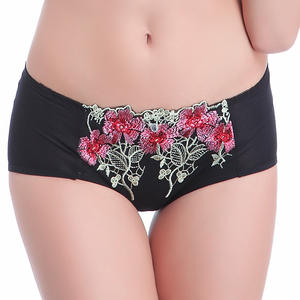 Ropa Interior Bordada con Diseño Floral Chino, Bragas para Mujer, Conjunto de Ropa Interior a Juego, Venta Caliente del Fabricante - Product Image 1
