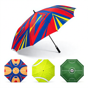 Sports Theme Automatic Open 135cm 8 Ribs Polyester Big <b>Windproof</b> Sun Rain Protection Custom Design Golf <b>Umbrella</b> for Adults - Product Image 1