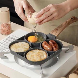 Maifan Stone Four Hole Frying <b>Pan</b> Non Stick Kitchen <b>Pan</b> Breakfast Egg Burger Mini <b>Pan</b> Steak <b>Pan</b> - Product Image 4