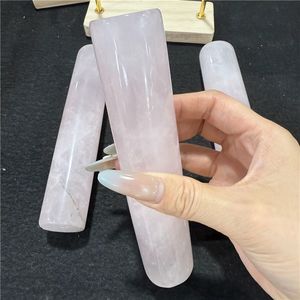 Pierre de guérison la plus vendue Cristaux de quartz rose de qualité supérieure Bâtons ronds lisses pour massage de guérison à vendre - Product Image 2