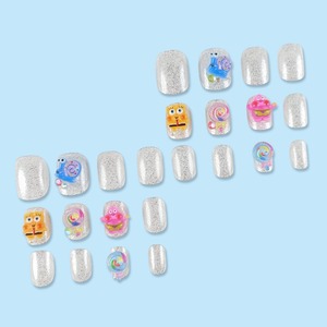 Suministros de uñas de lujo Productos de belleza Press on Nails Charms <span class=keywords><strong>Patrick</strong></span> Star SpongeBob SquarePants Tips Nail Wholesale 24PCs Reutilizable - Product Image 4