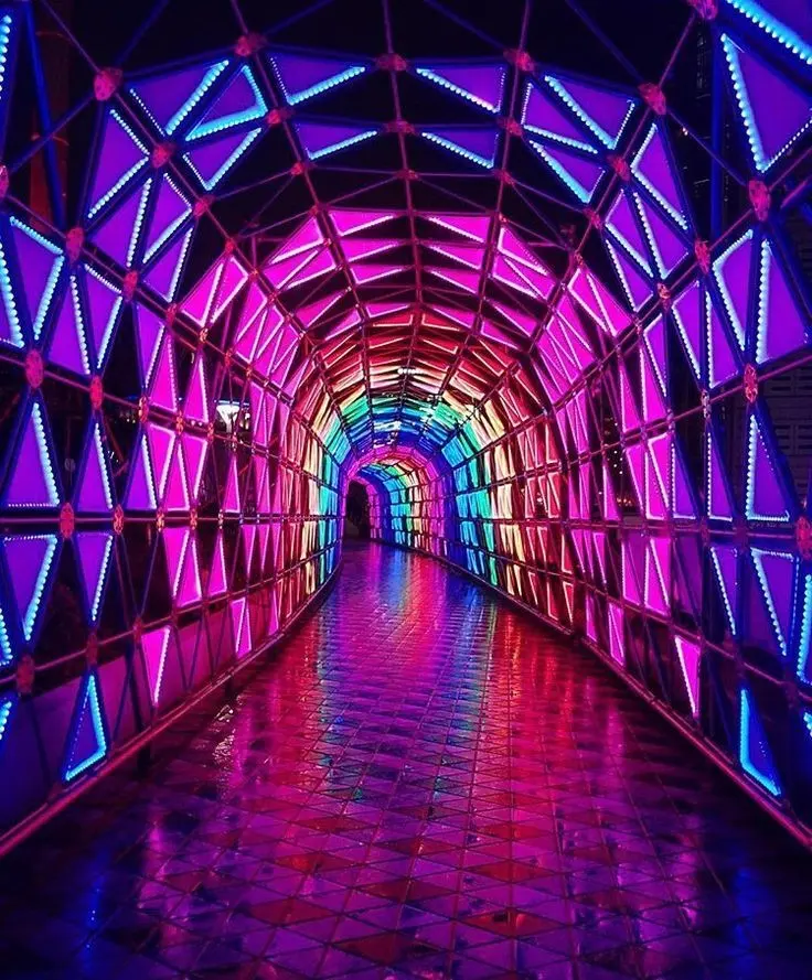 Thiết kế mới điện áp thấp RGB kỳ nghỉ đèn đi bộ qua đường hầm ngoài trời giáng sinh trang trí cho công viên đường phố Zoo Mall