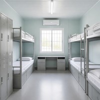Casa Prefabricada Resistente al Viento y al Fuego, Estructura Ensamblada con Pernos, Instalación In Situ, Dormitorio para Trabajadores de Obras de Construcción