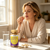 Complément Alimentaire en Capsules de Canneberge Marque Blanche OEM, 60 Gélules, Équivalent 15000 mg