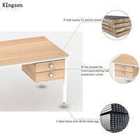 Table d'étude ergonomique pour bureau à domicile moderne poste de travail en bois avec étagère de rangement extensible pour les petits espaces bureau d'écriture