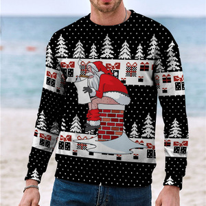 Sudadera navideña con cuello redondo, divertida, 3D, unisex, suéter navideño con cuello redondo para hombre y mujer, suéter navideño con diseño de Papá Noel y renos, regalo navideño - Product Image 6