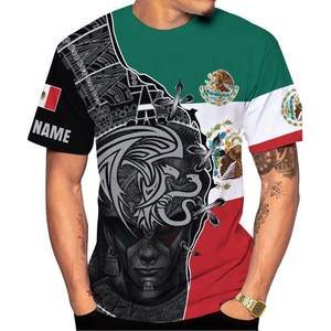 Maglietta personalizzata della bandiera del Messico per gli uomini di alta qualità dell'orgoglio messicano t-Shirt <span class=keywords><strong>con</strong></span> <span class=keywords><strong>nome</strong></span> personalizzato oversize t-Shirt da uomo t-Shirt Fitness - Product Image 4
