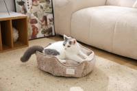 Canapé-lit pour chien lavable OEKO-TEX, lit pour chat en peluche, nid douillet pour animaux de compagnie, lit pour chien avec rebord doux pour animaux de compagnie de petite, moyenne et grande taille
