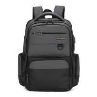 Sac à dos pour ordinateur portable imperméable en Oxford léger avec USB antivol, logo personnalisé, unisexe, capacité 20-39L, noir, sacs d'école pas chers