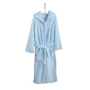 Peignoir en flanelle corail thermique élégant personnalisé avec cordon de serrage, hiver, anti-enfants, durable, lavable en machine, maison, hôtel, avion - Product Image 5