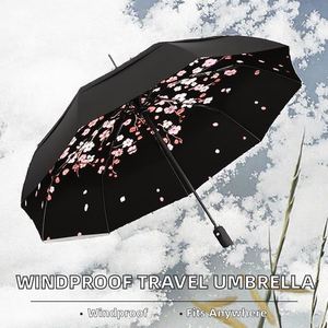 Parapluie de voyage en pongee anti-vent ultra-résistant (compact) – Petit, léger, portable, semi-automatique à trois plis - Product Image 3