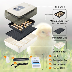 Máy Ấp Trứng Janoel Tự Động Máy Ấp Trứng Để Ấp Trứng Quay Gà Cút Vịt Kiểm Soát Độ Ẩm 24 Quả Trứng - Product Image 4