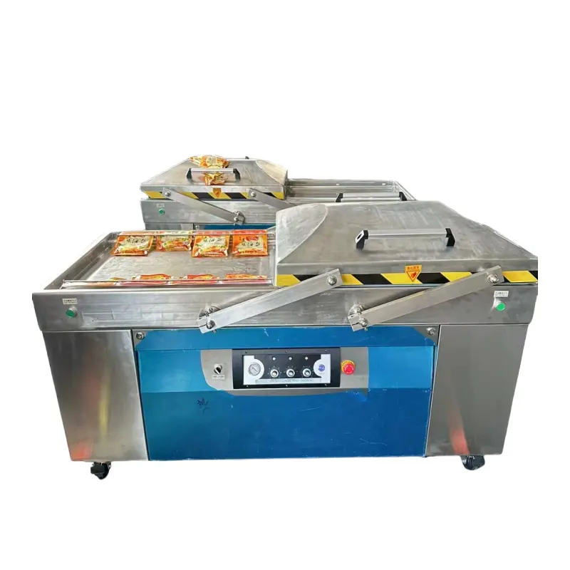 DZ-700 double chamber vacuum packaging machine sealing machine is used for packaging and storing bacon sausages and ham