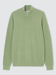 Suéter de punto de manga larga con media cremallera informal de negocios personalizado Top de punto de algodón para hombres - Product Image 3