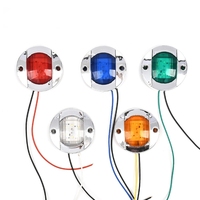 Feu de position latéral LED rond, base carrée diamant, rouge, blanc, ambre, vert, bleu, 24V, étanche pour camion et remorque