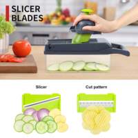 Groothandel 16-in-1 fruit- en groentesnijder, ui- en knoflookpers, keukengerei, accessoires, mandoline, kaasschaaf