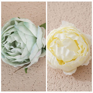 CallaFloral Artificial Peony <b>Flower</b> Head <b>Light</b> Blue Off White Pan Weaving Cloth Indoor Decoration - Product Image 3