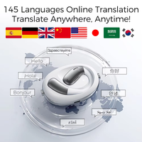 Écouteurs Traducteurs Linguistiques en Temps Réel A60, Écouteurs Traducteurs IA à Oreille Ouverte, 145 Langues, Casque Magnétique Sans Fil