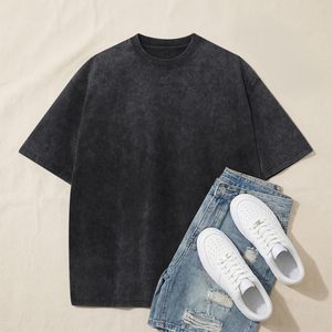 Camiseta Oversize para Niñas FOXA, Algodón, Verano, Manga Corta, Cuello Redondo, Estilo Básico Unisex para Niños, Lavado Ácido - Product Image 6