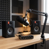 Kit Studio d'Enregistrement Domestique XUNGUAN : Interface Audio pour Podcast, Microphone Dynamique, Enceintes de Studio, Bras Articulé