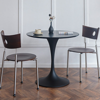 Table à manger ronde Tulip, plateau en MDF, base en alliage d'acier, table basse moderne, salon, petit appartement, bureau, style nordique, 4 places