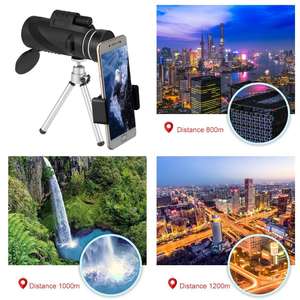 منظار أحادي للبالغين بتكبير 80×100 مع عدسة زجاجية BAK4 لمراقبة الحياة البرية والطيور بمدى 150 متر مع حامل للهاتف الذكي وحامل ثلاثي القوائم - Product Image 6