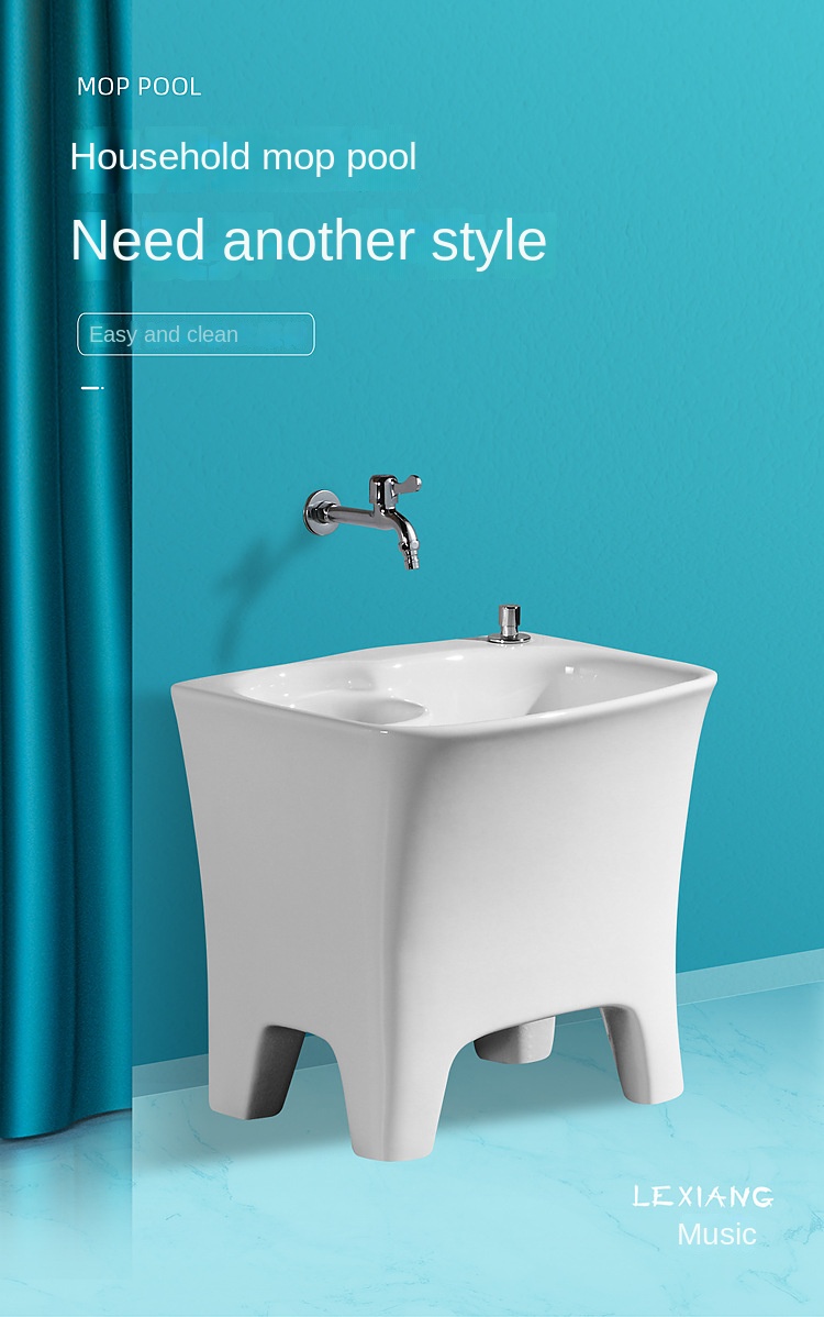 Bathroom mop pool balcony bathroom mop sink automatic revolving basket floor mop bucket