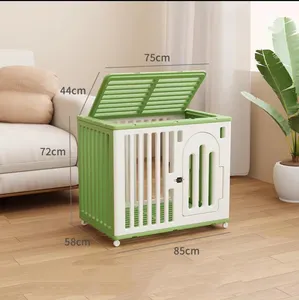 Vente en gros petite quantité minimale de commande facile à installer robuste intérieur extérieur en plastique écologique maison chenil caisse cage pour chien à vendre avec plateau