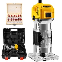Recortadora Eléctrica de Bordes de Madera de 1300W, Aleación de Aluminio, Velocidad Ajustable, Recortadora Manual para Trabajar la Madera con Fresa de 6.35mm