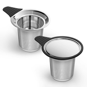 Portable 304 Stainless Steel Tea Infuser Set Large Ball Shape Mesh <b>Silicone</b> Silver Filter Utensils Creative Reusable Loose Tea - Product Image 2